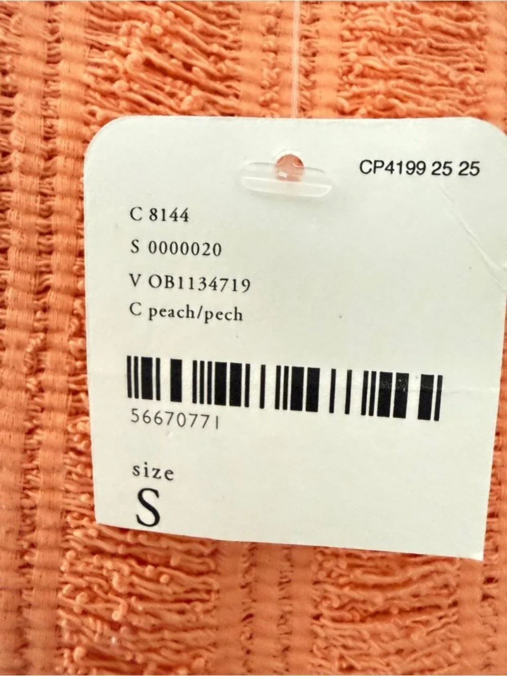 Free People Calypso distressed tee. Peach/Coral NWT Small